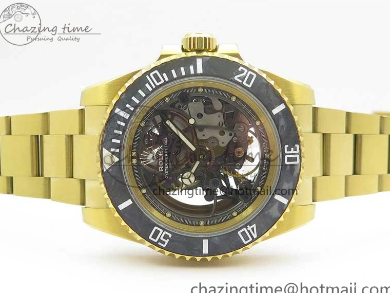 Good Copy Rolex Watches Skeleton Submariner on SA YG Edition Pirlo Project Bracelet Best 2981 YG Andrea VRF Popular 0108